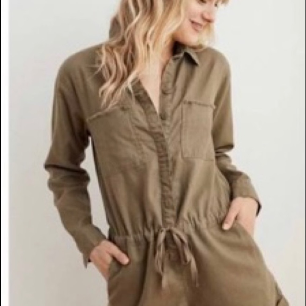 Aerie Long Sleeve Utility Romper